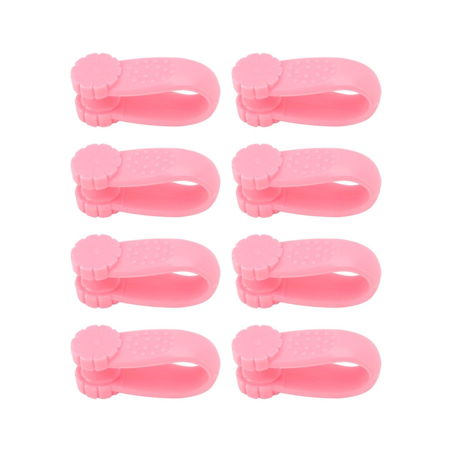 8PCS Hand Pressure Point Tool Plastic Hand Acupressure Clip for Between Thumb and Index Migraine Headache Relief Pink