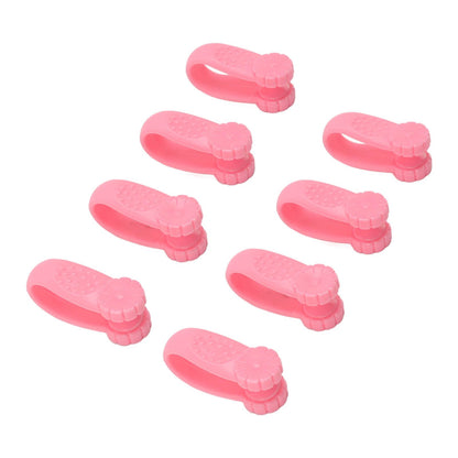 8PCS Hand Pressure Point Tool Plastic Hand Acupressure Clip for Between Thumb and Index Migraine Headache Relief Pink