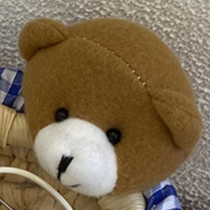 Cute Cartoon Bear Storage Basket Straw Storage Basket for Desktop Office Bedroom M