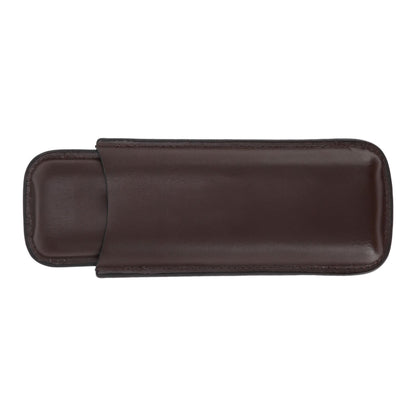 Leather Cigar Case Portable 2 Finger Cigar Holder for Travel Business Trip Boyfriend Gifts Deep Coffee