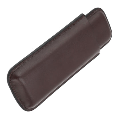 Leather Cigar Case Portable 2 Finger Cigar Holder for Travel Business Trip Boyfriend Gifts Deep Coffee
