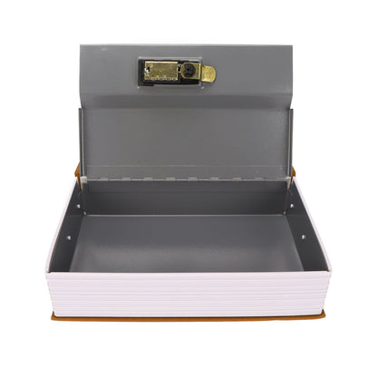 Book Safe Small Diversion Book Safe Storage Lock Box Money Coins Cards Hiding Box with Combination Lock Brown