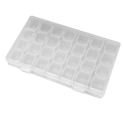 Nail Storage Box 28 Grid Eco Friendly Durable Transparent PP Separate Lid Nail Tip Box for Bead Earrings Jewelry Transparent 28 Grids