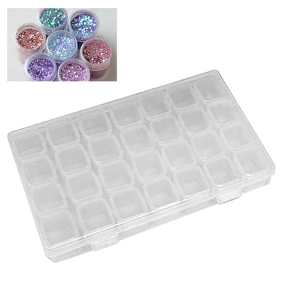 Nail Storage Box 28 Grid Eco Friendly Durable Transparent PP Separate Lid Nail Tip Box for Bead Earrings Jewelry Transparent 28 Grids