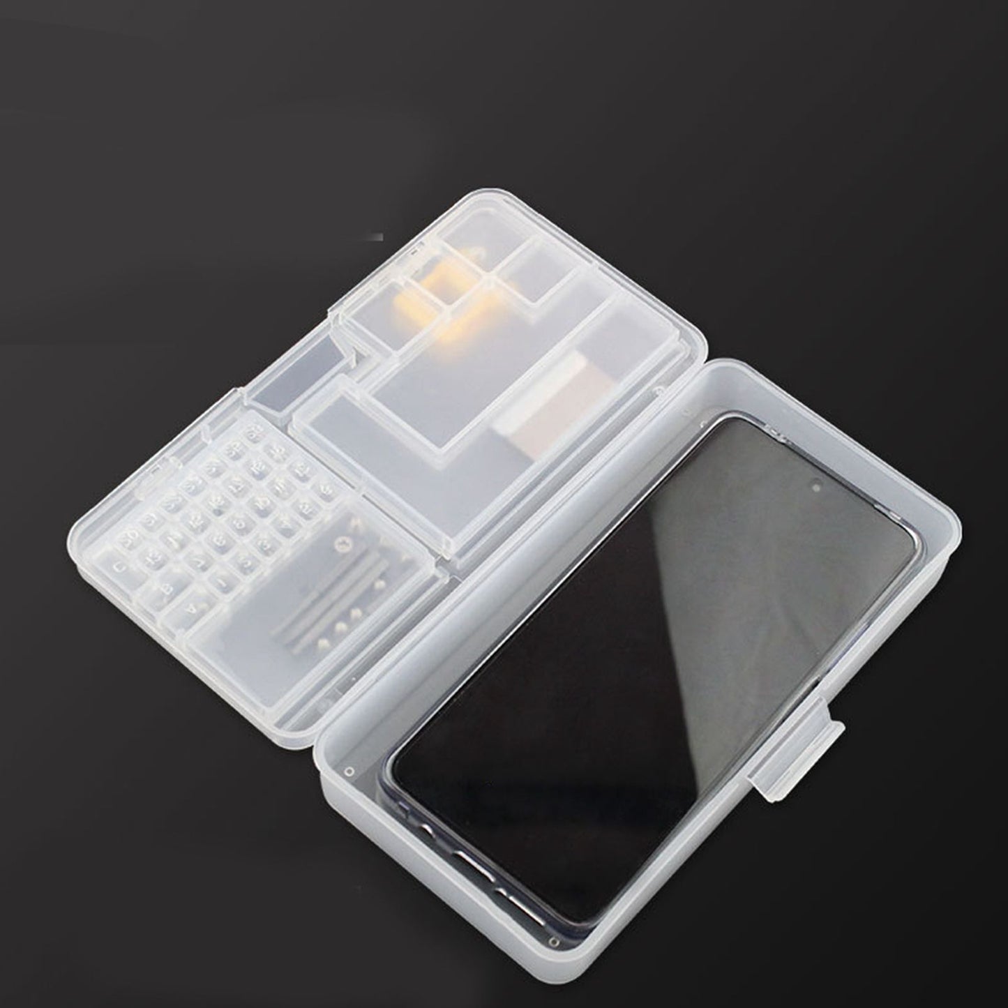 Electronic Components Storage Box Multipurpose Double Layer Rectangular PP Clear Component Containers