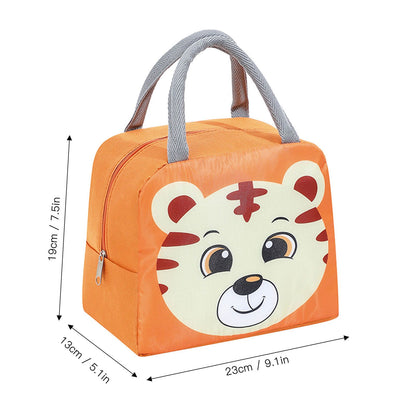 Lunch Bag Cute Cartoon Animal Pattern Waterproof Large Capacity Portable Thermal Insulation Lunch Box Bag for Women Men Tiger
