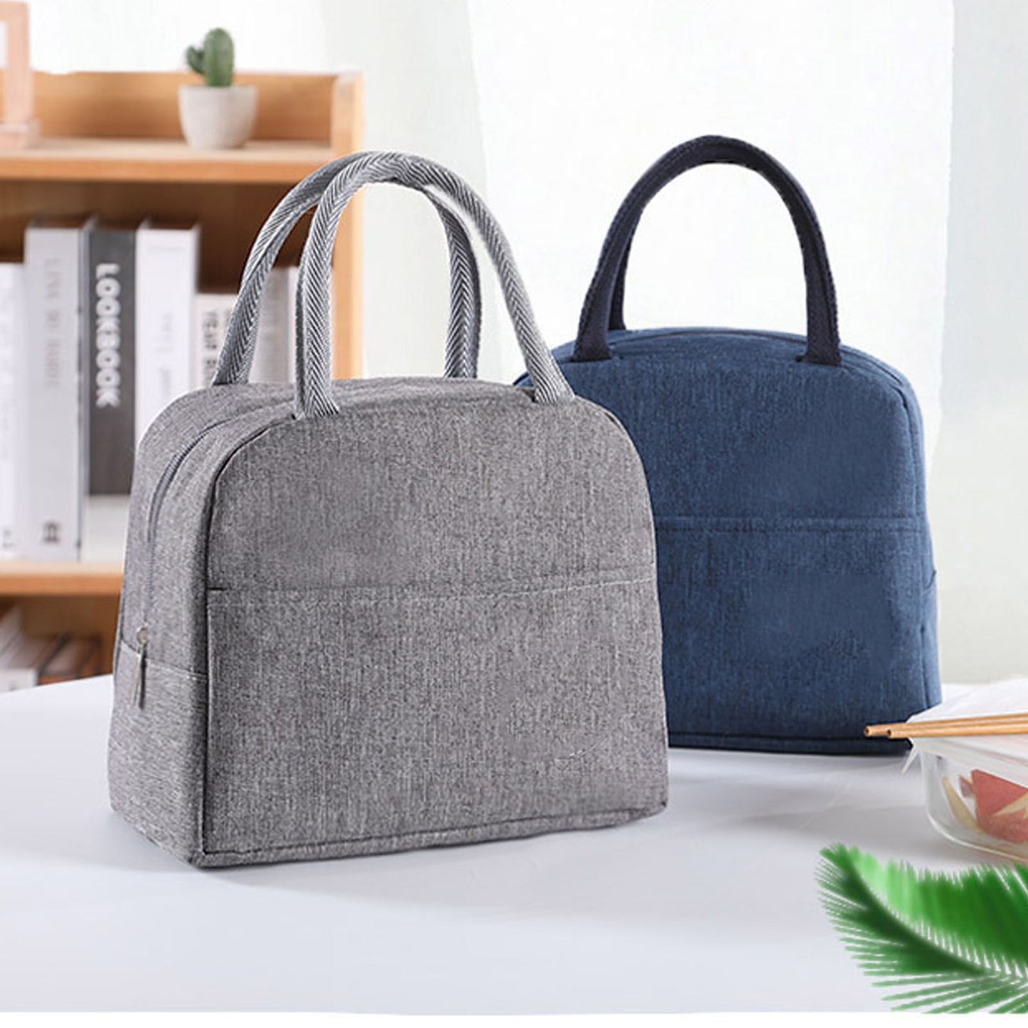 Tote Lunch Bag Reusable Insulated Cooler High Capacity Waterproof for Men Women Work Picnic Beach Gray