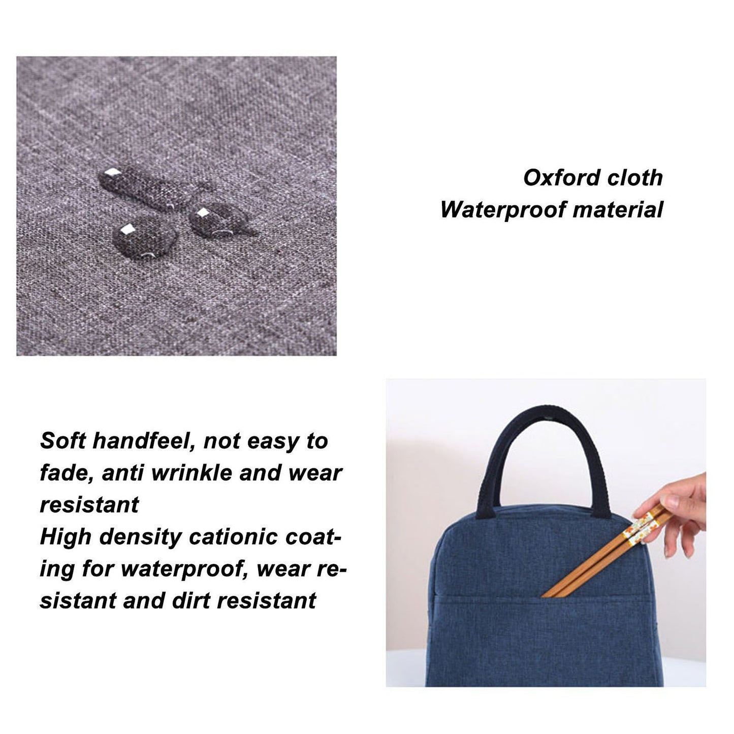 Tote Lunch Bag Reusable Insulated Cooler High Capacity Waterproof for Men Women Work Picnic Beach Dark Blue