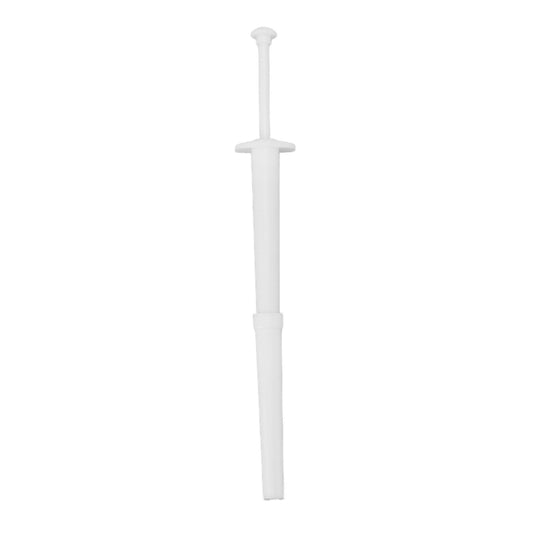 White flexible pickle gripper tool with long handle and cross-pin prongs