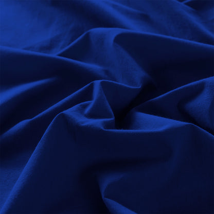Royal Comfort Vintage Washed 100% Cotton Sheet Set Fitted Flat Sheet Pillowcases - Double - Royal Blue