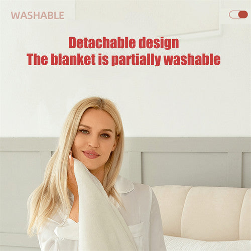 Double-side Flannel Heated Electric Throw Blanket Fast Heating Warm Washable gray