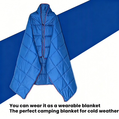 Down Camping Blanket Camping Hiking Puffy down Blanket Packable Lightweight Blue