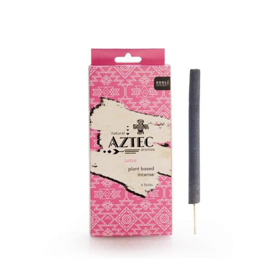 Lotus incense sticks with pink Aztec-pattern box and one dark gray stick