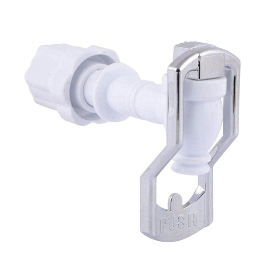 Water filter tap replacement with white push-in connectors and chrome lever handle