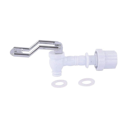 Water filter tap replacement with white tubing connector, chrome faucet, and washers