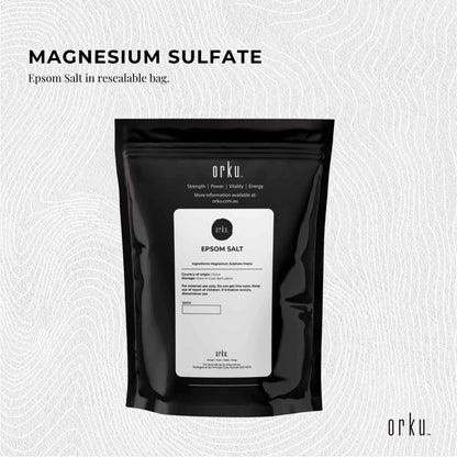 Orku 400g Epsom Salt - Magnesium Sulphate Bath Salts For Skin Body Sulfate