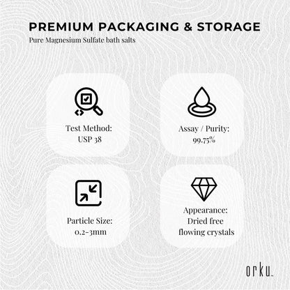 Orku 400g Epsom Salt - Magnesium Sulphate Bath Salts For Skin Body Sulfate