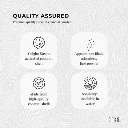 Orku 10g Activated Carbon Powder Coconut Charcoal - Water Filtration