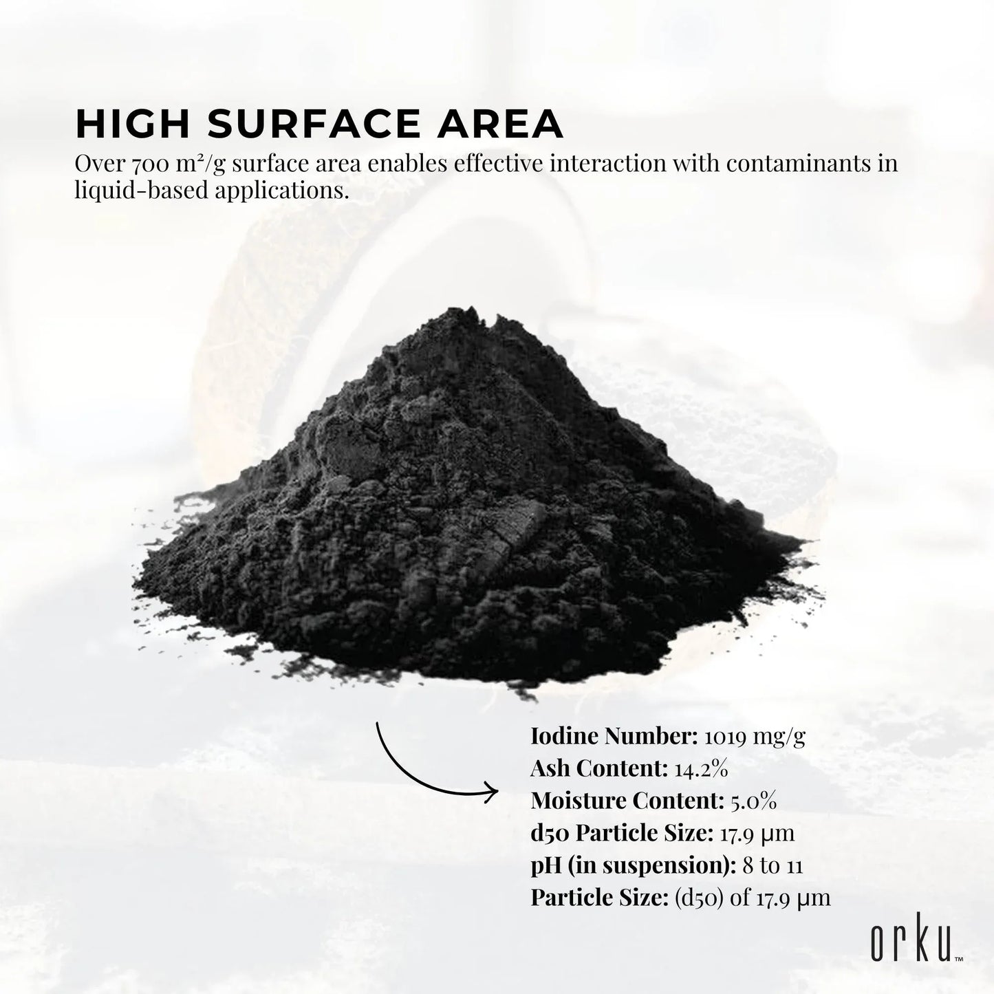 Orku 2Kg Activated Carbon Powder Coconut Charcoal - Water Filtration