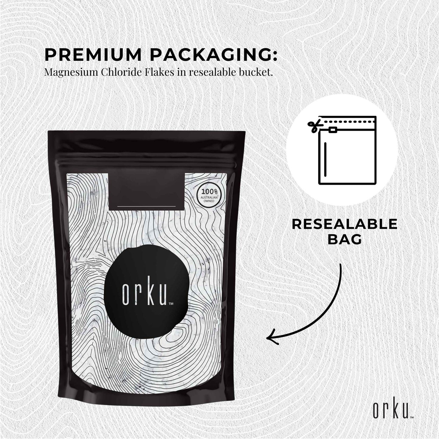 Orku 100g Magnesium Chloride Flakes Hexahydrate - FCC USP Spec Bath Salts