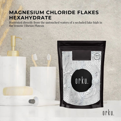 Orku 1Kg Magnesium Chloride Flakes Hexahydrate - FCC USP Spec Bath Salts