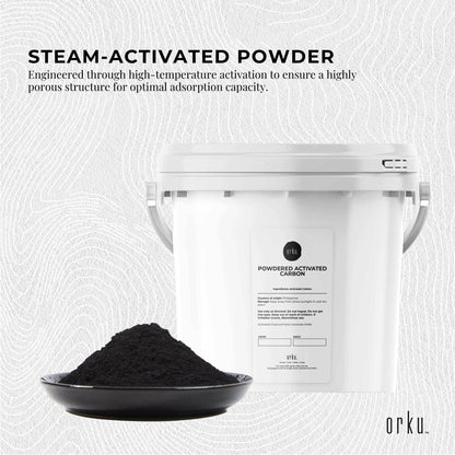 Orku 2.3Kg Activated Carbon Powder Coconut Charcoal Bucket - Water Filtration
