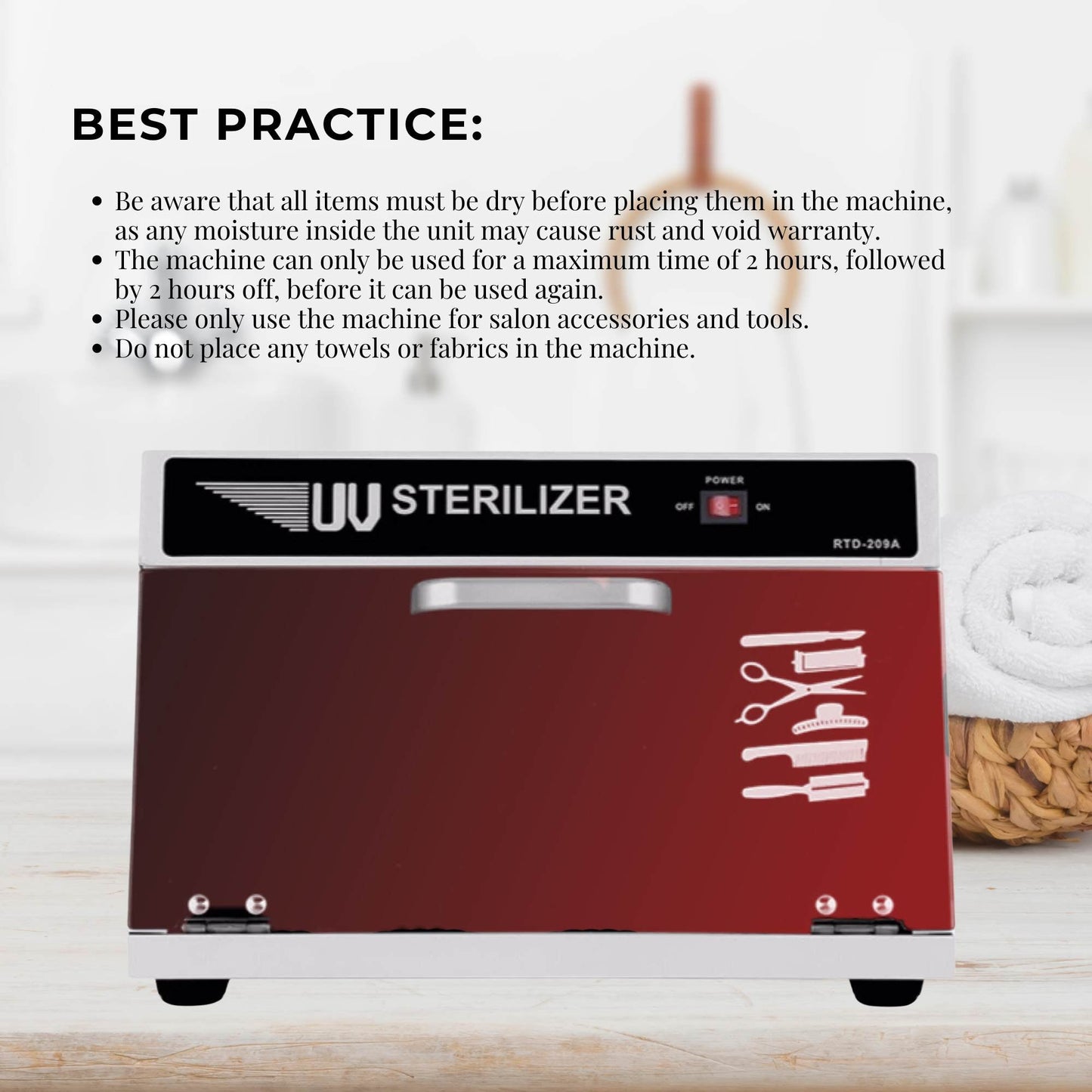 Orku 8L UV Steriliser Box Beauty Equipment Sanitising Salon Nail Tool Sterilizer