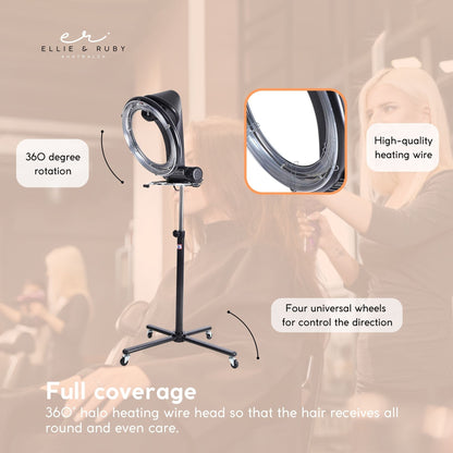 Ellie & Ruby Standing Hair Dryer Accelerator Colour 360 Rotating Halo Rolling
