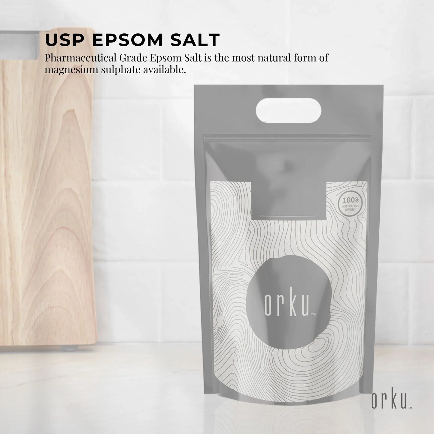 Orku 10Kg USP Epsom Salt Crystals - Magnesium Sulphate Bath Garden Household Use