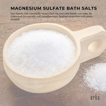 Orku 10Kg USP Epsom Salt Crystals - Magnesium Sulphate Bath Garden Household Use