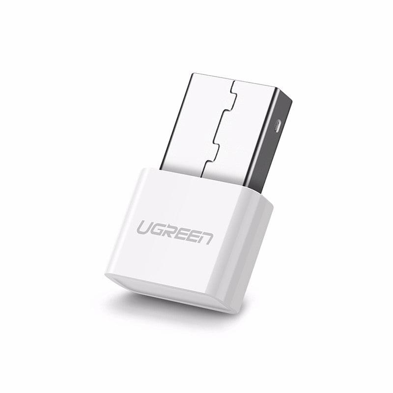 White USB Bluetooth adapter with UGREEN logo, compact USB plug