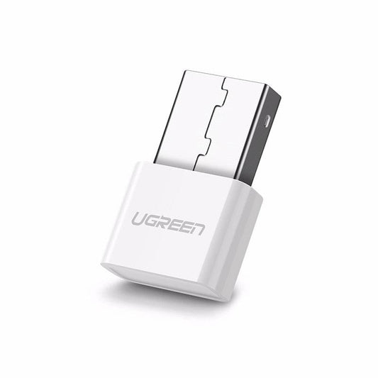 White USB Bluetooth adapter with UGREEN logo, compact USB plug