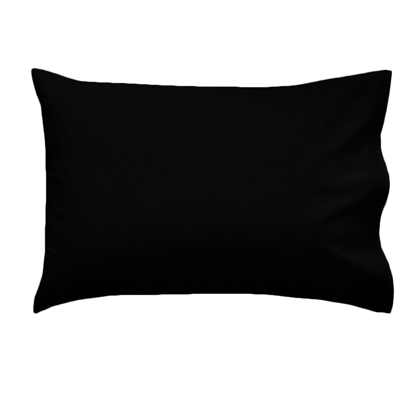 Black polyester cotton queen pillowcase with smooth rectangular fabric