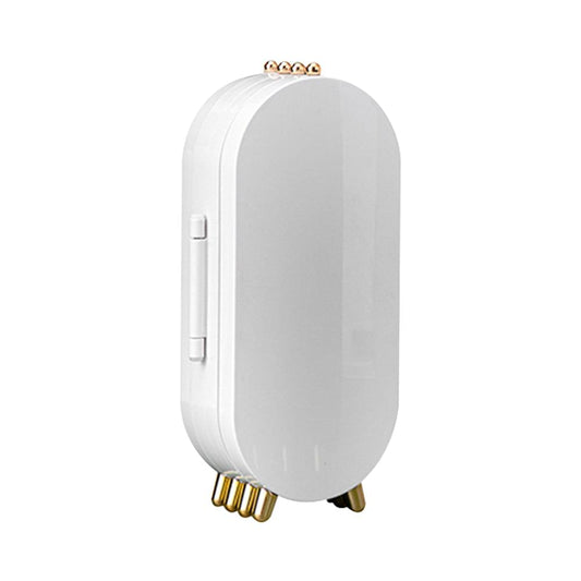 White foldable jewelry storage screen with hinge and gold-tone feet