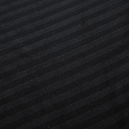 1000TC Ultra Soft Striped King Size Black Duvet Quilt Cover Set