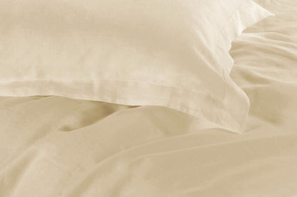 1000TC Tailored Queen Size Yellow Cream Duvet Quilt Cover Set