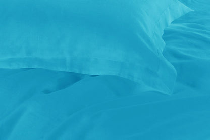 1000TC Tailored Super King Size Light Blue Duvet Quilt Cover Set