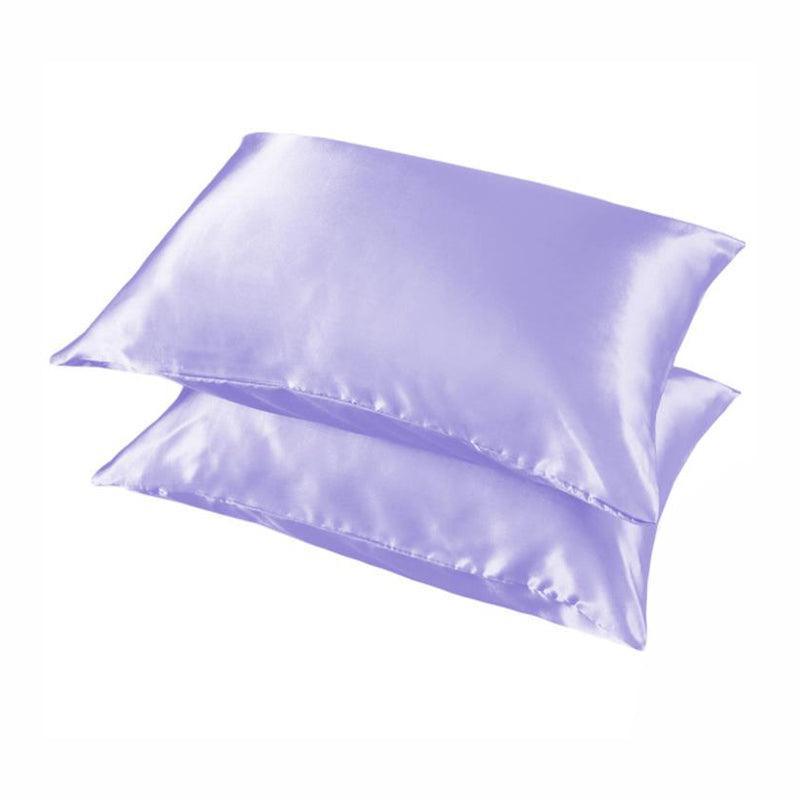 2 Pack Satin Pillowcases Luxury Soft Cushion Covers Bedroom Home Decor - Lake Blue
