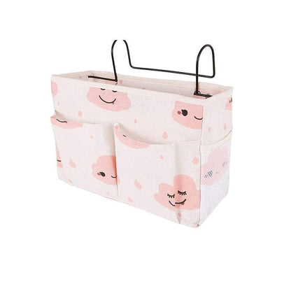 Hanging Bedside Storage Caddy with Pockets for Bunk Bed Dorm Couch Organizing - Blue Triangle