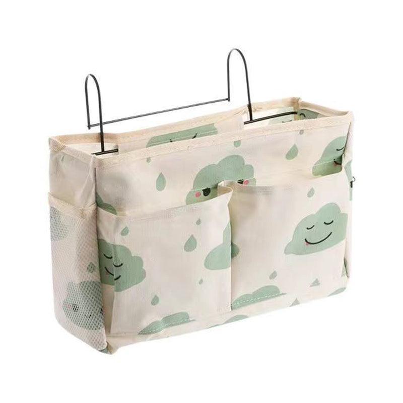 Hanging Bedside Storage Caddy with Pockets for Bunk Bed Dorm Couch Organizing - Blue Triangle