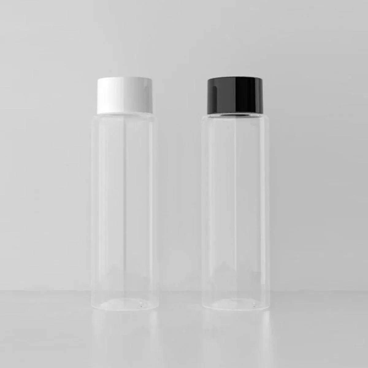 50/100/150ml Plastic Toner Lotion Bottles Refillable Travel Cosmetic Containers - White Lid + Transparent Bottle - 50ml