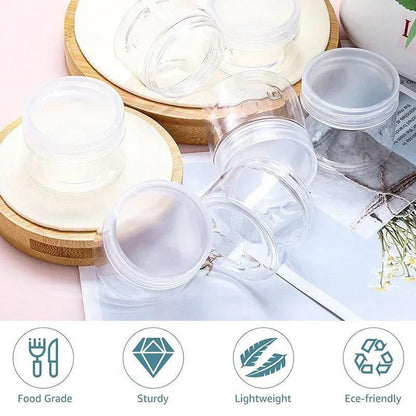 10pcs Transparent Wide Mouth Plastic Jars with Cap Skin Care Cream Containers - 40ml
