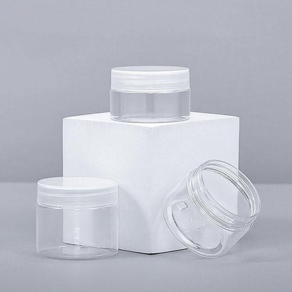 10pcs Transparent Wide Mouth Plastic Jars with Cap Skin Care Cream Containers - 80ml