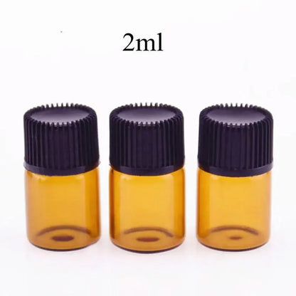 5pcs 2ml-5ml Amber Glass Orifice Reducer Bottles Sample Vial Dram Essential Oils - 2ml