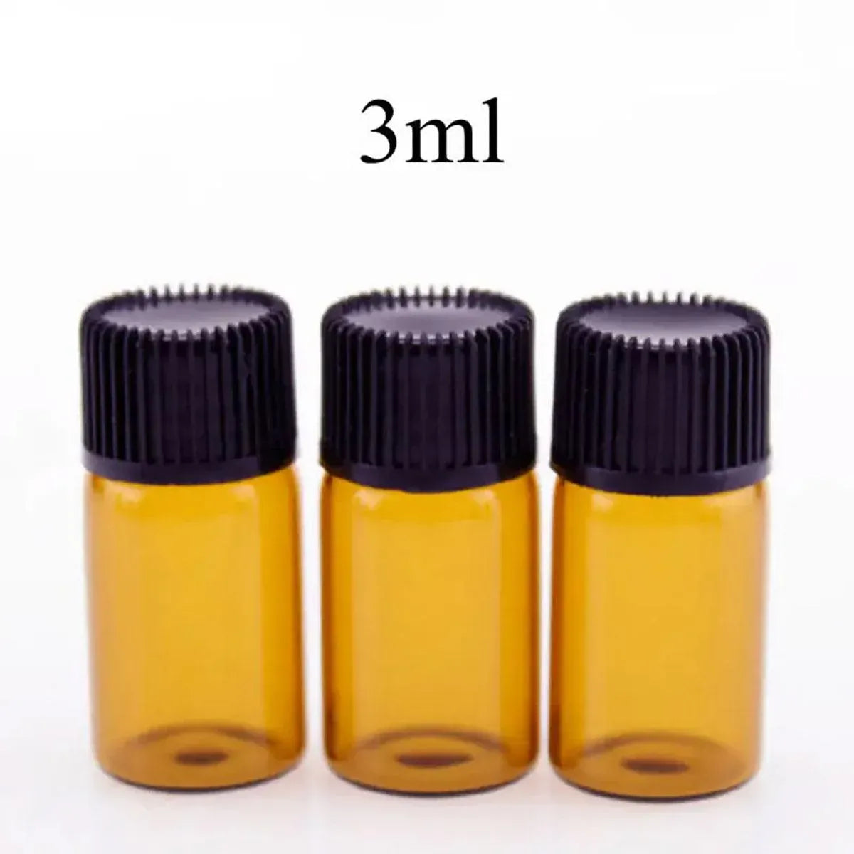 5pcs 2ml-5ml Amber Glass Orifice Reducer Bottles Sample Vial Dram Essential Oils - 2ml