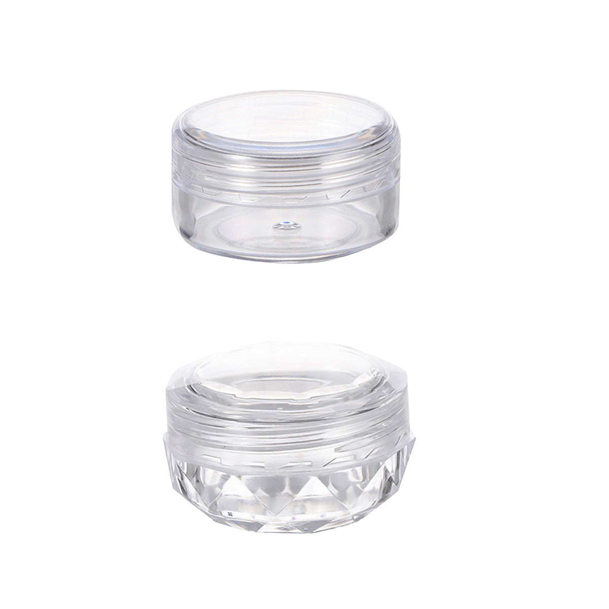 Cosmetic Cream Jar Bottle 50PCS 5g Transparent Round Refillable Sample Container - Clear Diamond Jar