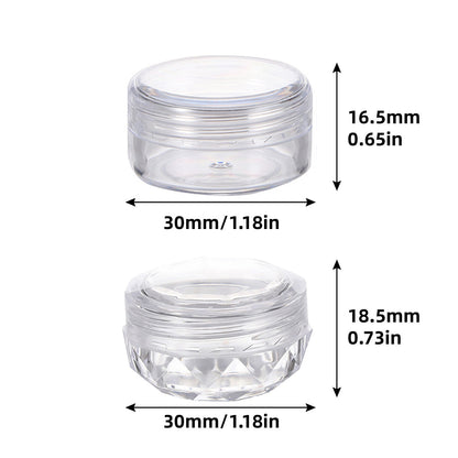 Cosmetic Cream Jar Bottle 50PCS 5g Transparent Round Refillable Sample Container - Clear Diamond Jar