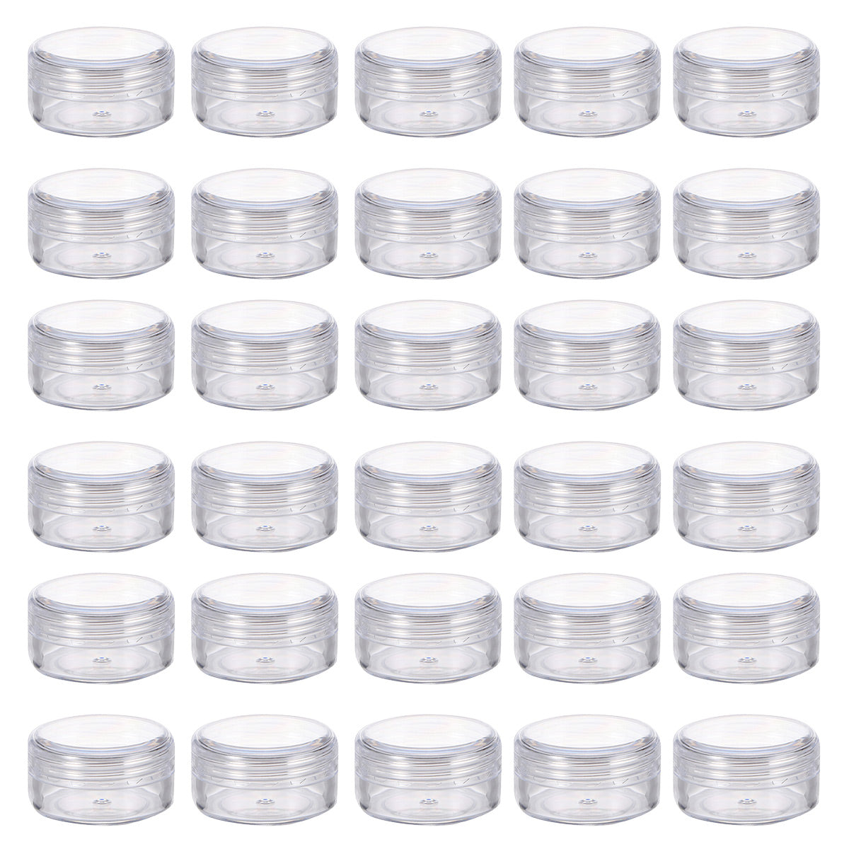 Cosmetic Cream Jar Bottle 50PCS 5g Transparent Round Refillable Sample Container - Clear Diamond Jar