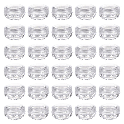 Cosmetic Cream Jar Bottle 50PCS 5g Transparent Round Refillable Sample Container - Clear Diamond Jar
