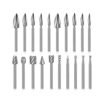 20Pcs Tungsten Steel Solid Carbide Burrs For Dremel Rotary Tool Bit Accessories